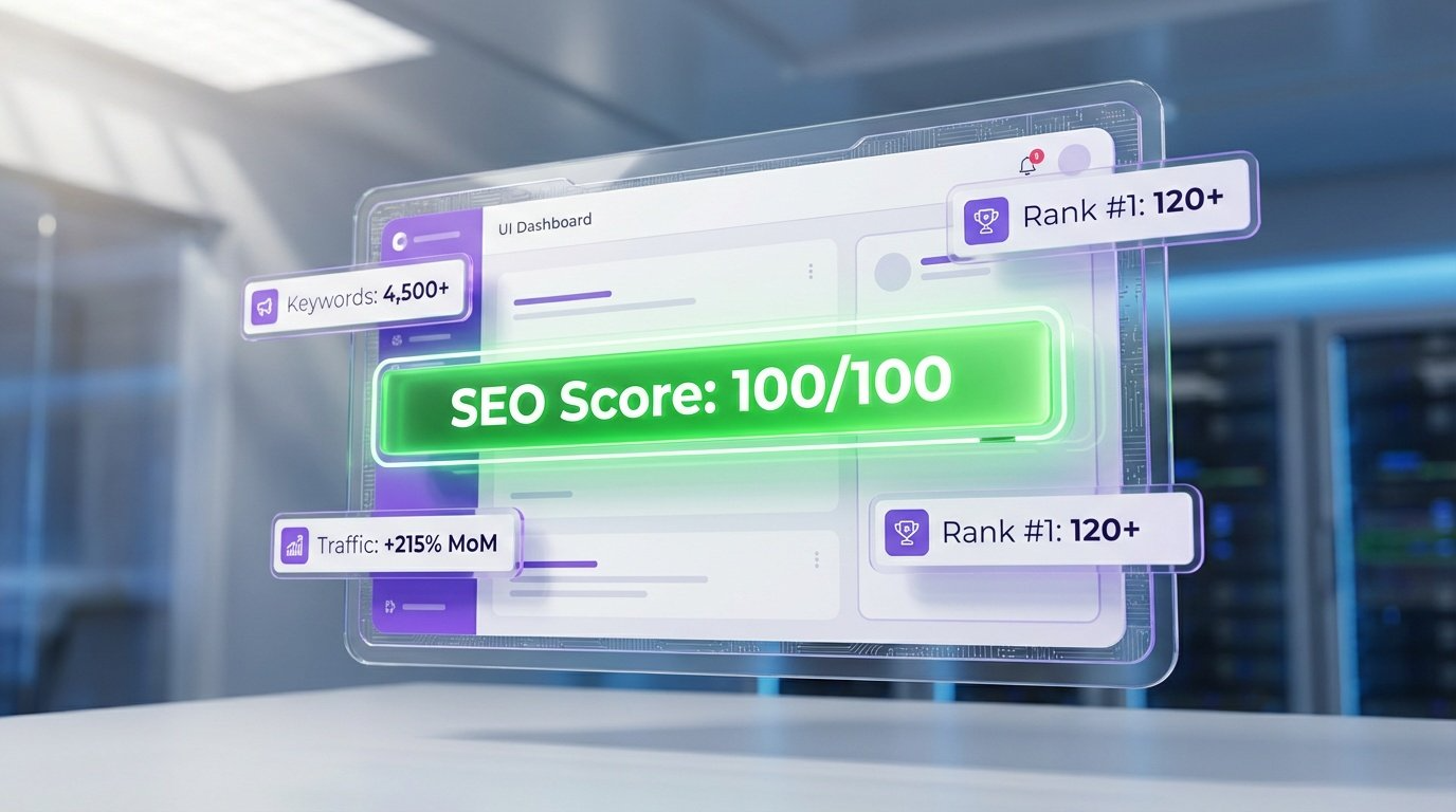 SEO Dashboard with Score 100/100